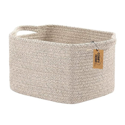 COMFY-HOMI Storage Basket for Shelves, Woven Baskets for Storage, Cotton Rope by COMFY-HOMI