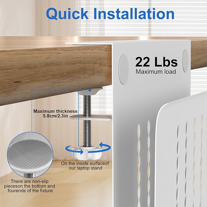 HAMOPY Desk Side Storage, Single-Layer Steel Hanging Desk Organizer - Image 6