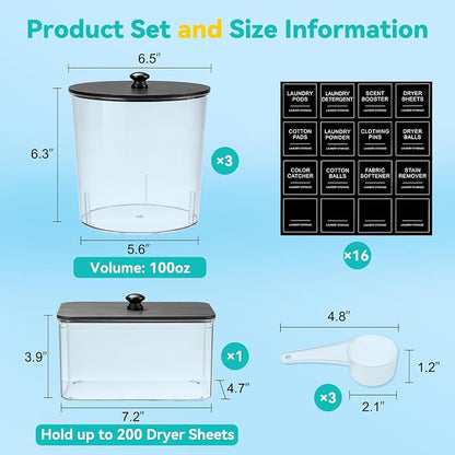 Laundry Pods Container & Dryer Sheet Holder, Laundry Room Organization and - Image 2