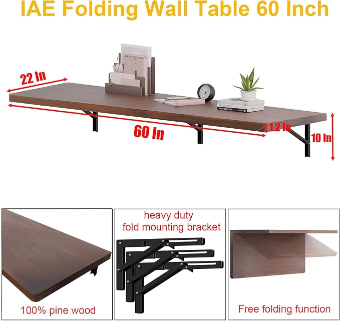 IAE Floating Wall Mounted Folding Table Desk - Image 2