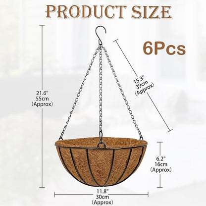 12 Inch Metal Hanging Basket - Image 2