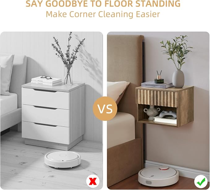 Floating Nightstand with Fluted Drawer - Image 4
