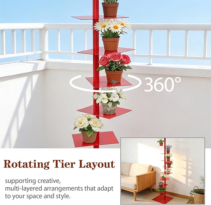 9 Tier Metal Spine Bookshelf Tower, Adjustable Vertical Tower - Image 5