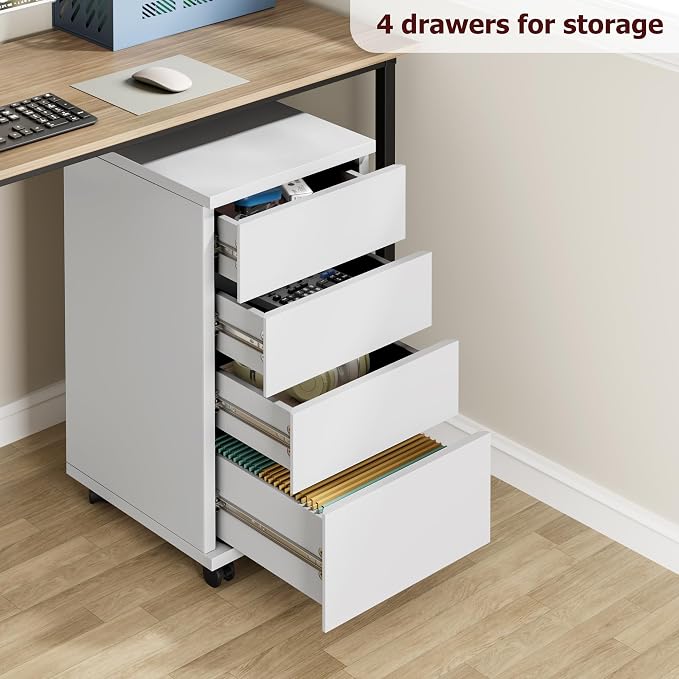 BOTLOG 4-Drawer Chest, Wood Storage Cabinet - Image 5