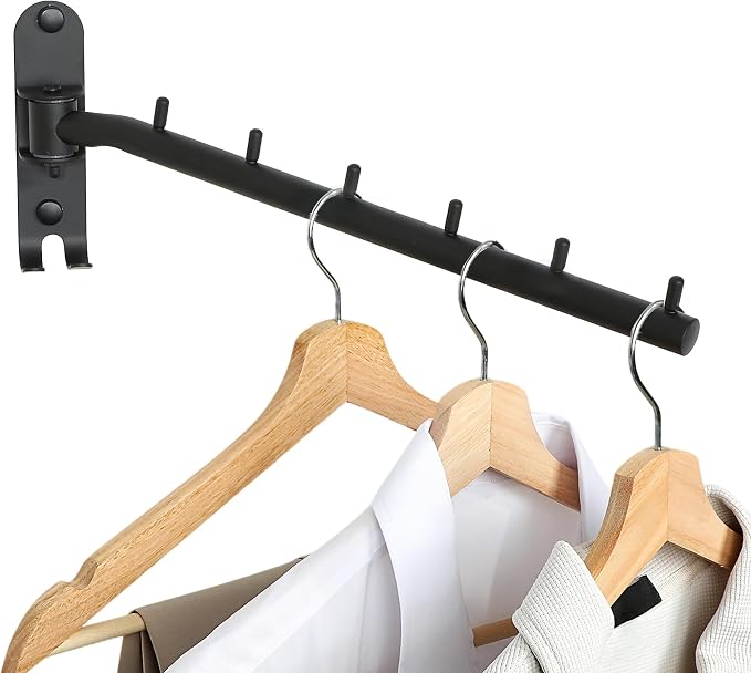 Mooche Swing Clothes Hanger Rack, Garment Racks Folding Clothes Bar Wall Mounted by Mooche