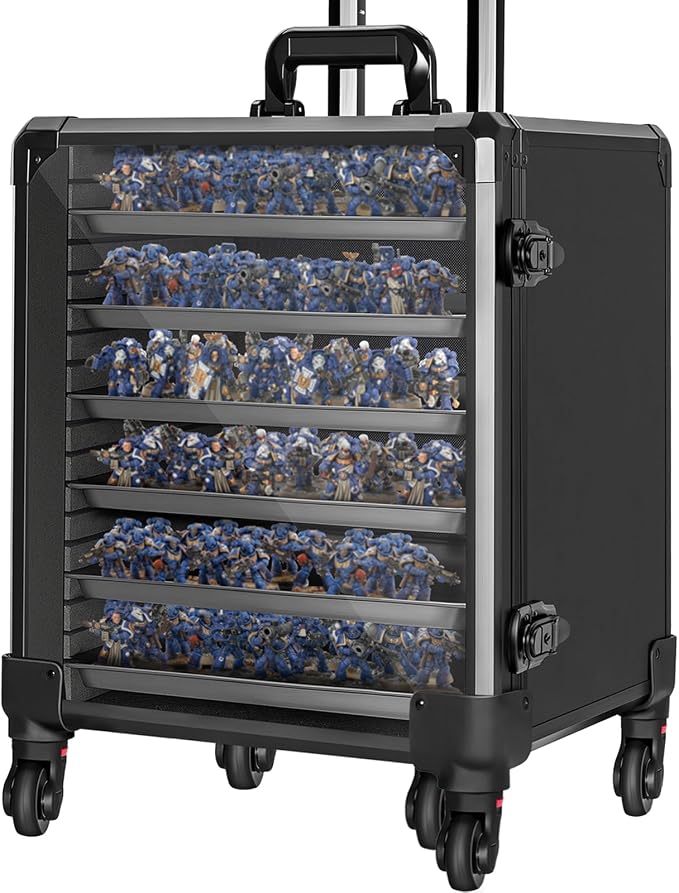 Miniatures Storage Case Miniatures Transport Case Aluminum Alloy Frame Display - Image 9