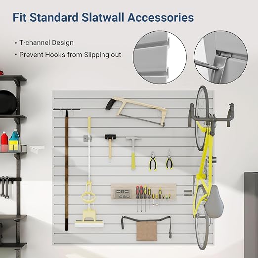 Slatwall Panel 4 FT x 4 FT, Interlocking Slat Wall Paneling, Wall Mounted PVC - Image 4