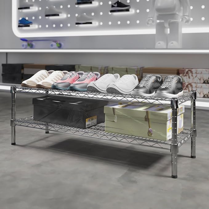 14" Deep x 42" Wide x 14" Height Wire Shelving Kit | 2-Tier | NSF Commercial - Image 2