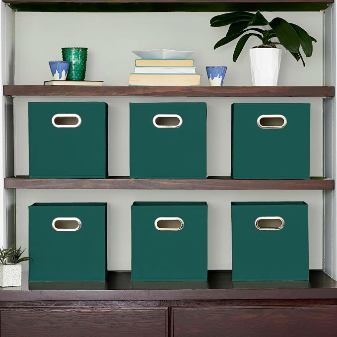 Household Essentials Foldable Fabric Storage Cubes 6-Pack – 11x11x11 Stackable - Image 3