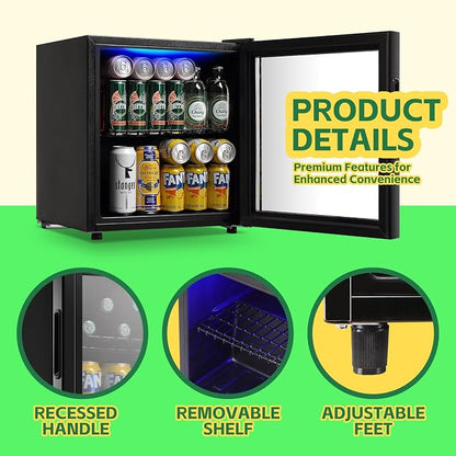 WANAI Beverage Refrigerator Cooler 1.6 Cu.Ft Freestanding Beer Fridge - Image 6
