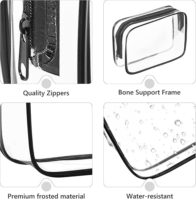 AURUZA Clear Makeup Bag, Portable Travel Toiletry Bags - Image 4