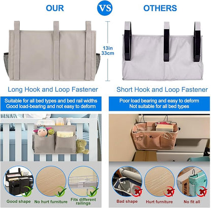 Surblue Bedside Caddy Hanging Bed Organizer Storage Bag Pocket - Image 4
