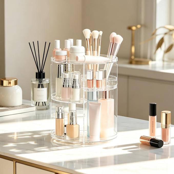 DOZZZ Makeup Organizer 360-Degree Rotating - Image 7