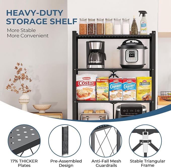 Upgraded 18% Thickened Portable 5-Tier Foldable Storage Shelves - Image 5