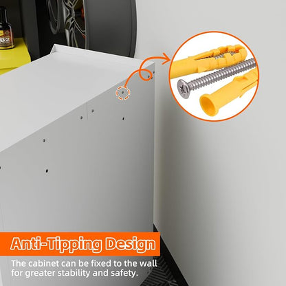 Aobabo 34.3'' H Metal Rolling Storage Cabinet, Locking Steel Storage Cabinet on - Image 7
