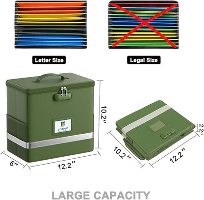 Fireproof File Box with Lock, Collapsible Document Organizer, Reflective Strip - Image 4