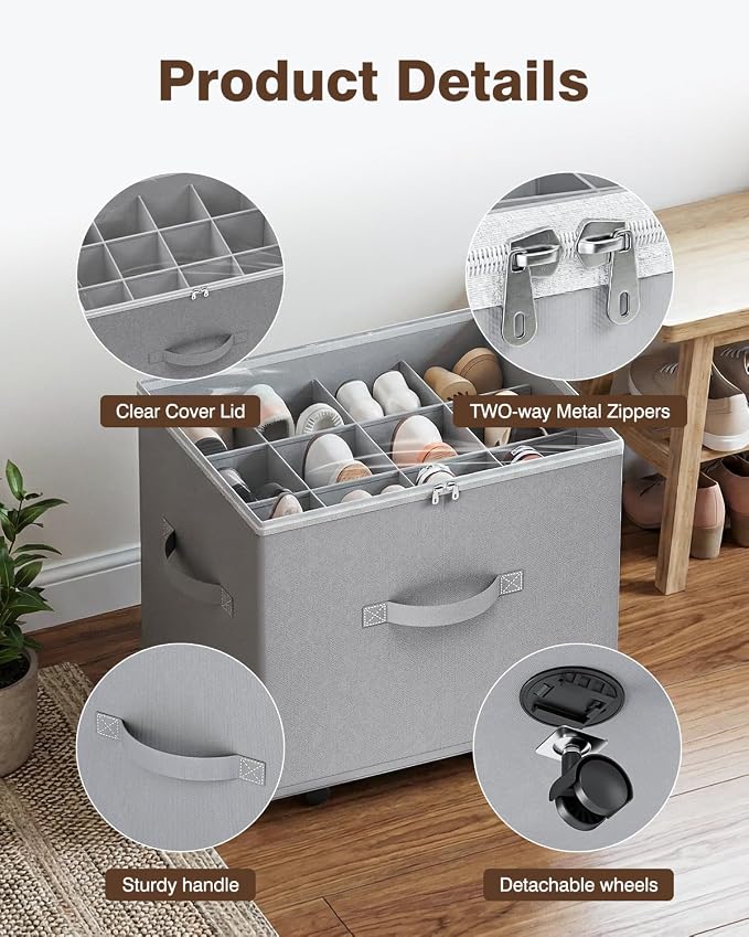HOUSE AGAIN 2 Pack Shoe Organizer - Image 3