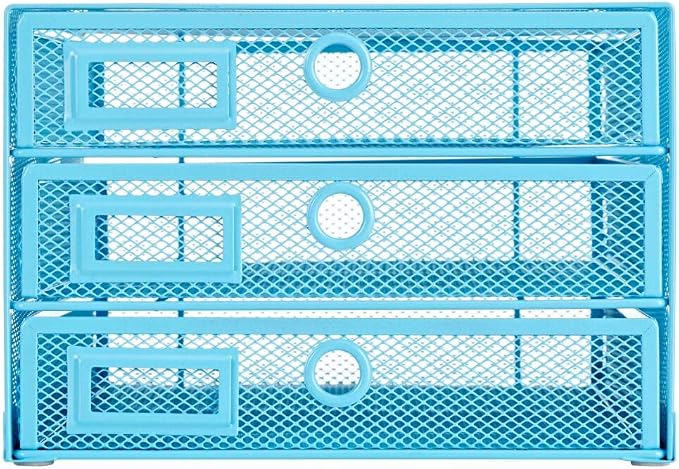 Annova Desk Organizer Wire Mesh 3 Tier Sliding Drawers Paper - Image 8