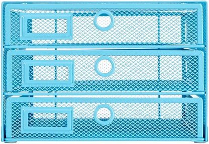 Annova Desk Organizer Wire Mesh 3 Tier Sliding Drawers Paper - Image 8