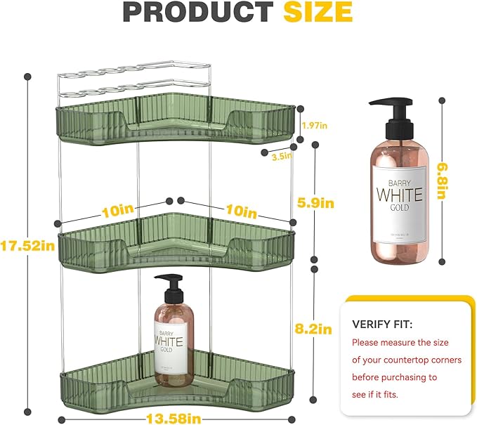 3-Tier Corner Bathroom Counter Organizer - Image 2