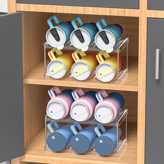 Yieach 4 Tier Stackable Water Bottle Organizer - Image 2