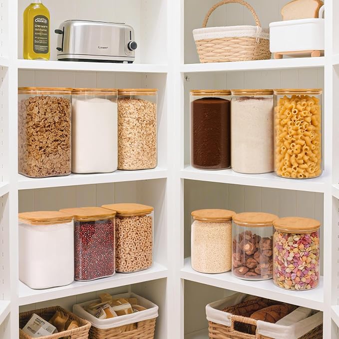 ComSaf 4.6Qt Glass Food Storage Containers, 1.2 Gallon Glass Flour and Sugar - Image 5