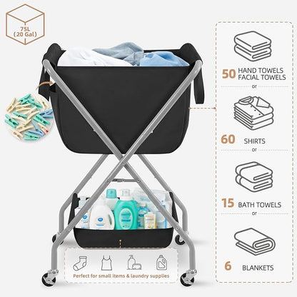 STORAGE MANIAC Collapsible Laundry Cart - Image 4