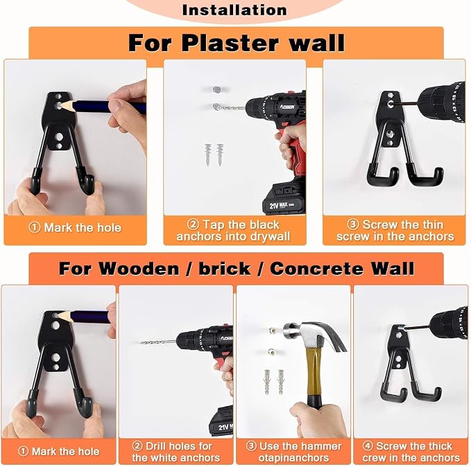 32 Pack Steel Garage Hooks Heavy Duty, Utility Wall Mount Hook - Image 7