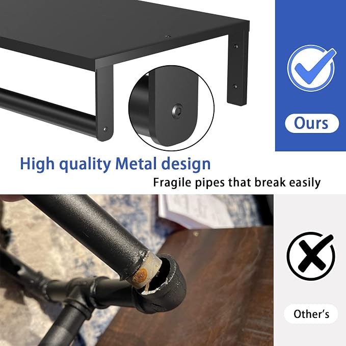 Audmore Wall Mounted Clothes Rack Heavy Duty Metal Hanging Clothing Rack | Shelf - Image 5