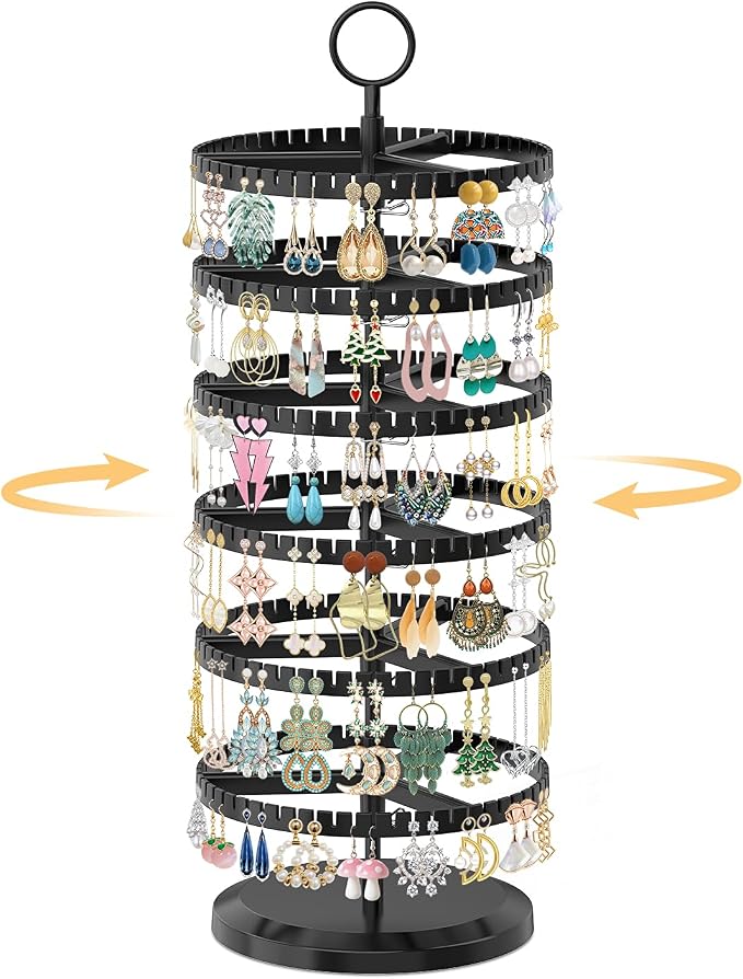 EsLuker.ly Earring Holder Organizer Rotating Stud Display Tree Rack, 6 Tier | by EsLukerly