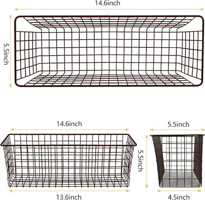 2 Sets Brown Extra Large Hanging Wall Basket - Image 2