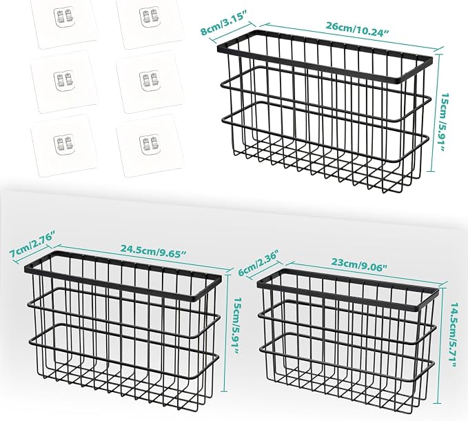 Sinnsally 3 Pack Cabinet Door Organizer, Self Adhesive Lid Organizers Inside - Image 2