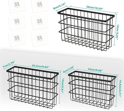 Sinnsally 3 Pack Cabinet Door Organizer, Self Adhesive Lid Organizers Inside - Image 2