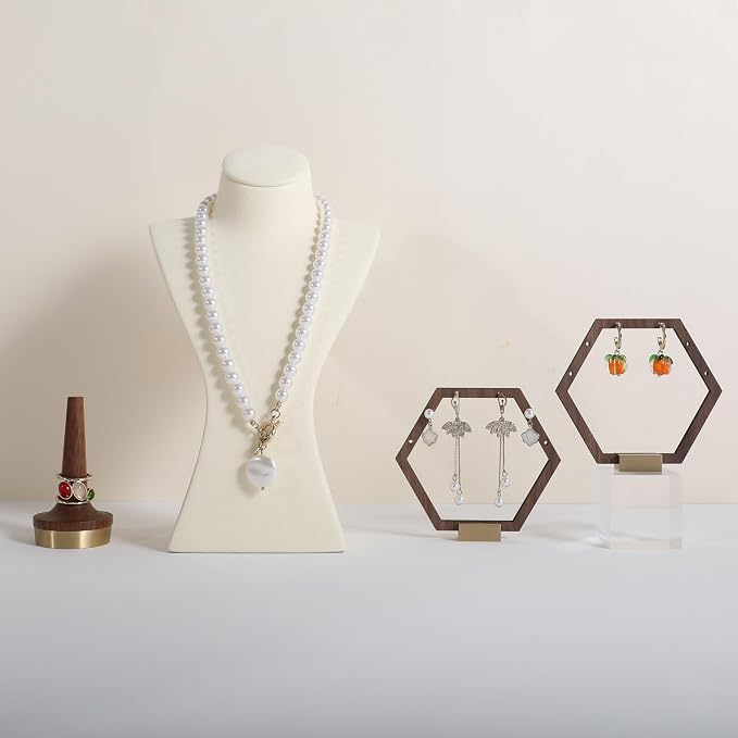 GemeShou 3pcs Wooden stud earring organizer holder, walnut earring hangers - Image 7