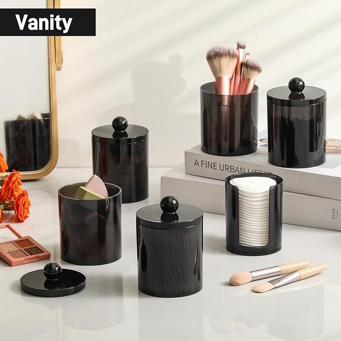 4 Pcs, Acrylic Qtip Holder Dispenser - Image 5