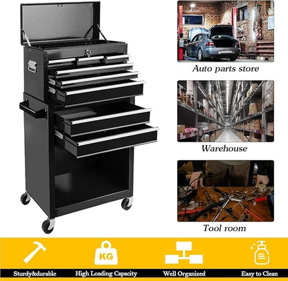 8-Drawer High Capacity Rolling Tool Chest, Removable Cabinet Storage Tool Box - Image 5