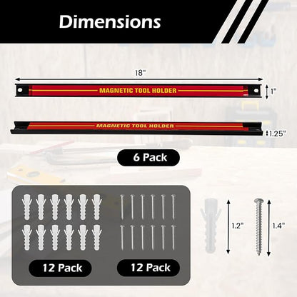 18" Magnetic Tool Holder Strip, 6 Pack Magnet Bar - Image 7