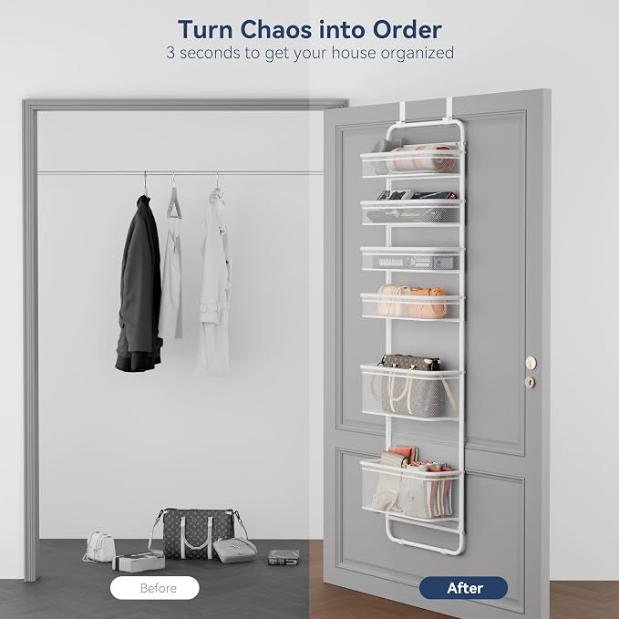 Whitmor Over The Door Organizer Storage, 6 Tier Hanging Door Organizer - Image 4