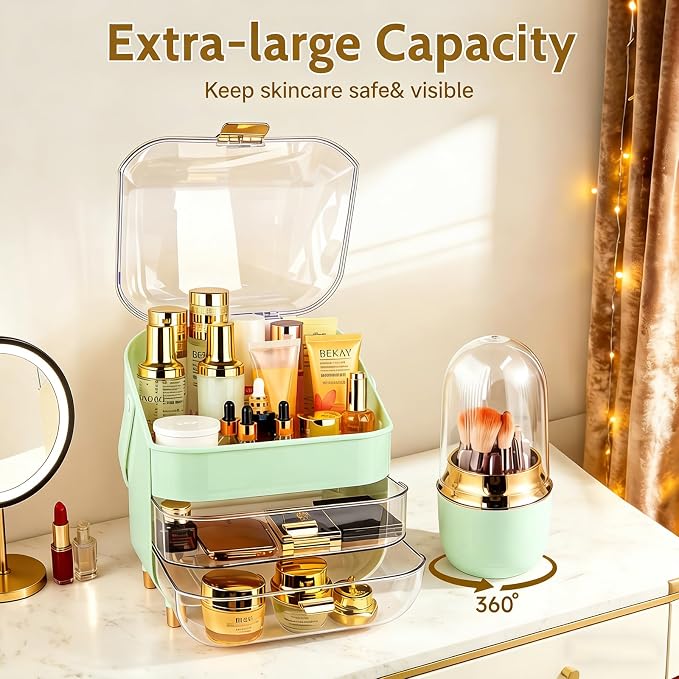 Makeup Organizer with Drawers-Cosmetic Display Case - Image 4