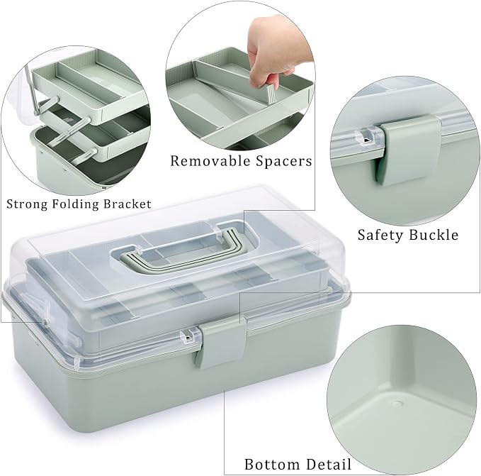 BTSKY 3-Layer Plastic Dividing Storage Box Craft Organizer and Storage - Image 5