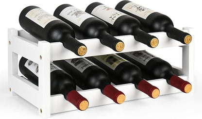 VASMIA Wine Rack, 2-Tier Bamboo Wine Racks Countertop Cabinet Wine Holder Wine by VASMIA