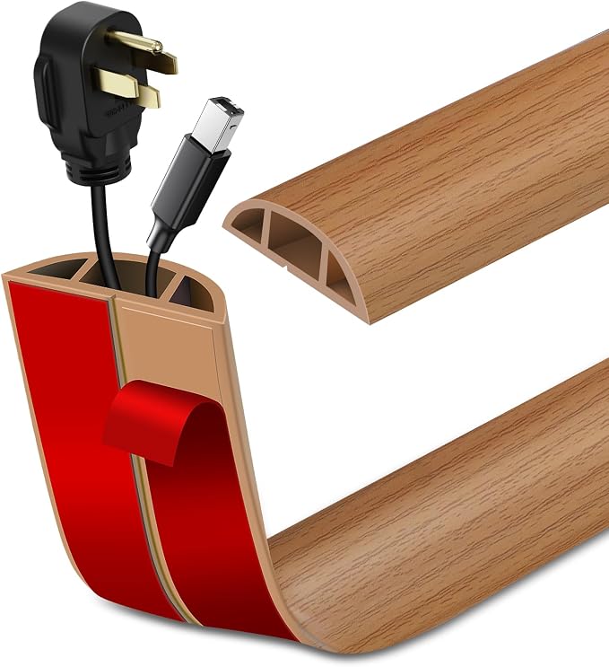Floor Cord Cover Self Adhesive Cord Hider Floor Extension Cord Covers by LSGCQ