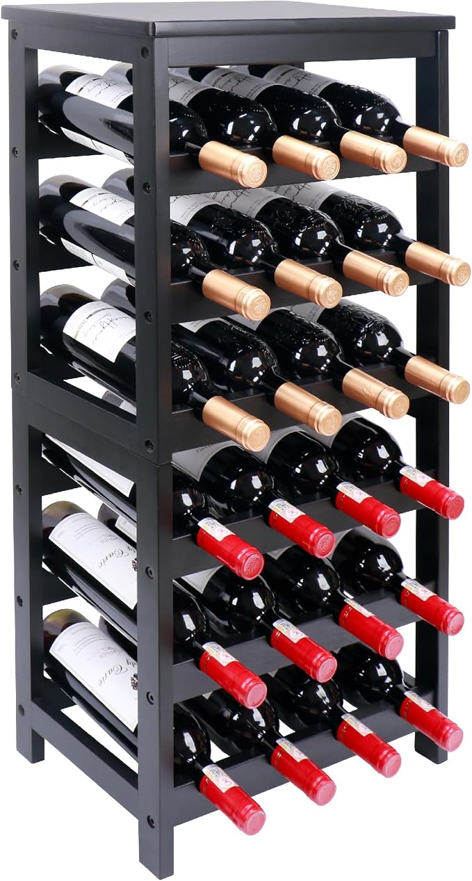 Wine Rack Free Standing Floor, 6-Tier 24 Bottles Display Wine Storage Shelves by Thalomely
