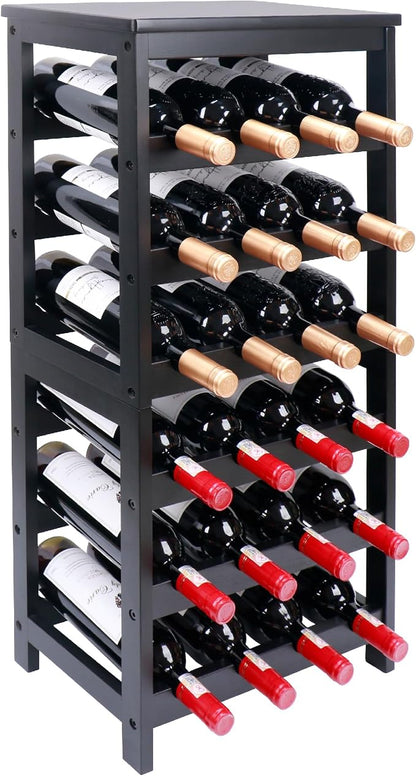Wine Rack Free Standing Floor, 6-Tier 24 Bottles Display Wine Storage Shelves by Thalomely