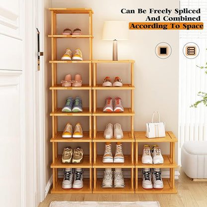 SAN HE Bamboo Shoe Rack 17 Tier- Vertical Shoe Rack - Image 3