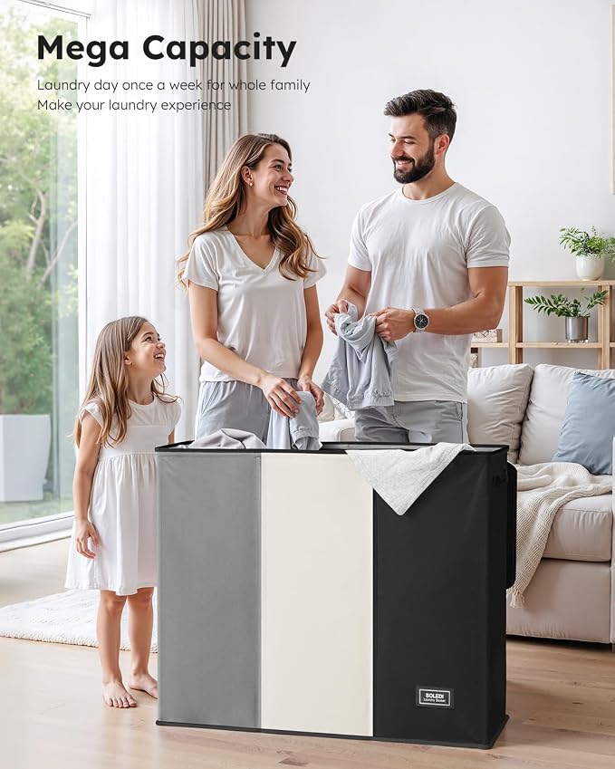 SOLEDI Laundry Hamper 3 section - Image 3