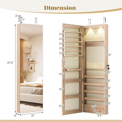 Giantex Wall or Door Mounted Jewelry Armoire - Image 7