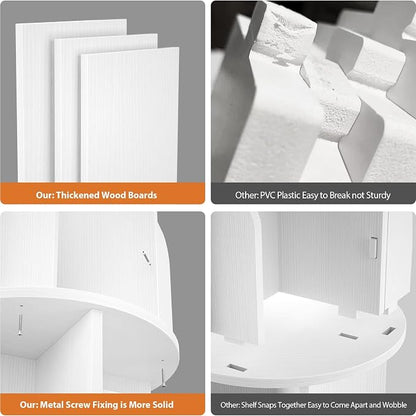 Aheaplus Rotating Bookshelf, Small Corner Bookshelf - Image 7