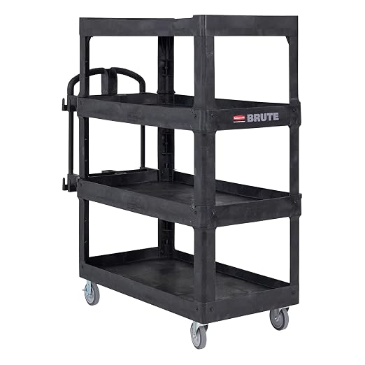 New Rubbermaid Commercial Products 4-Shelf Utility/Service Quad Cart, Heavy by RubbermaidCommercialProducts