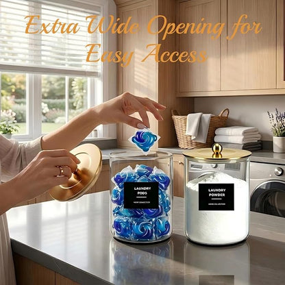 Glass Jars for Laundry Room Organization, Laundry Pods Container - Image 5